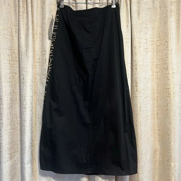 Kokomo Unlimited Lotus Embroidery Skirt Women's Small Black Ivory Maxi Sample - Picture 2 of 9